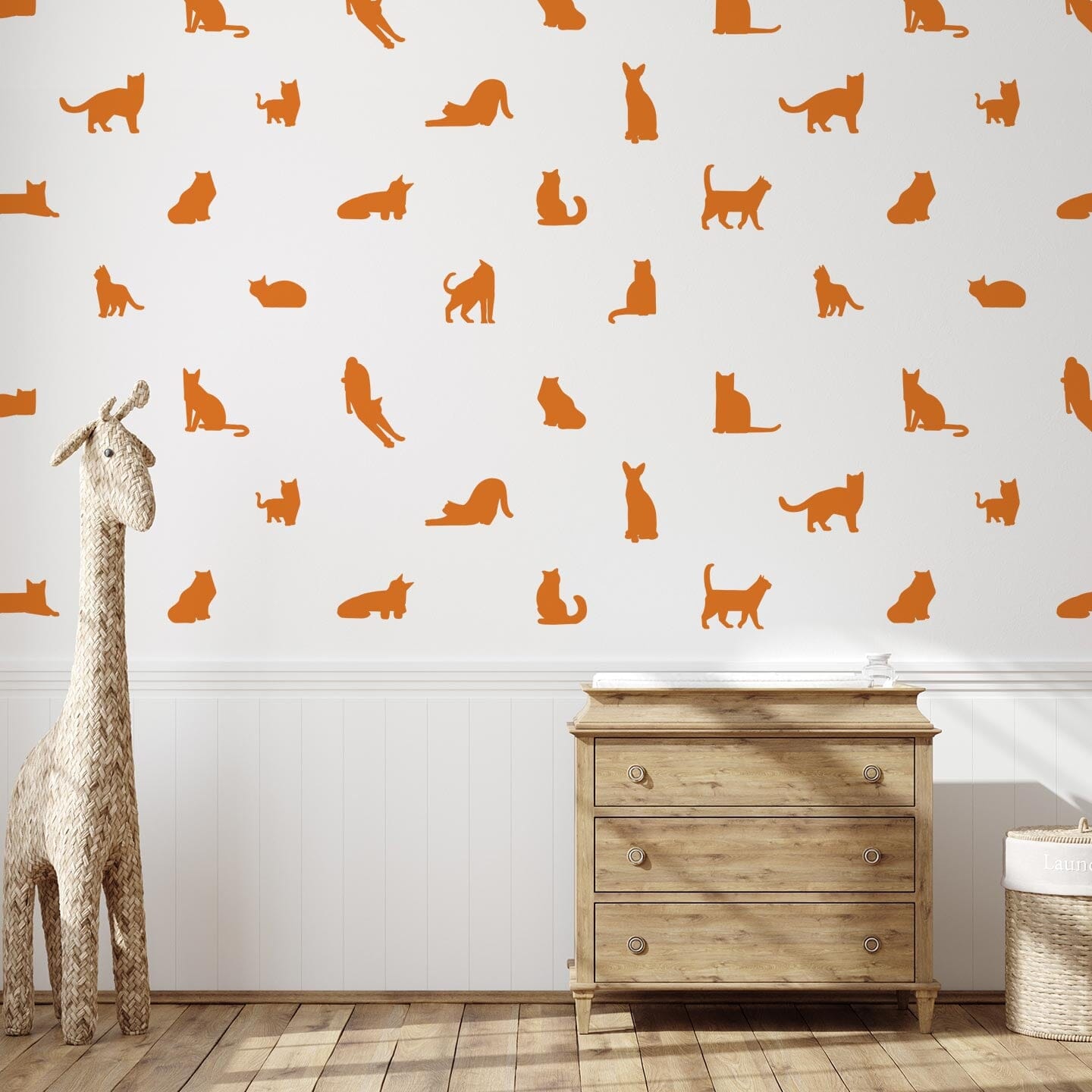 Cat Silhouette Wall Decals Decals Urbanwalls Orange 