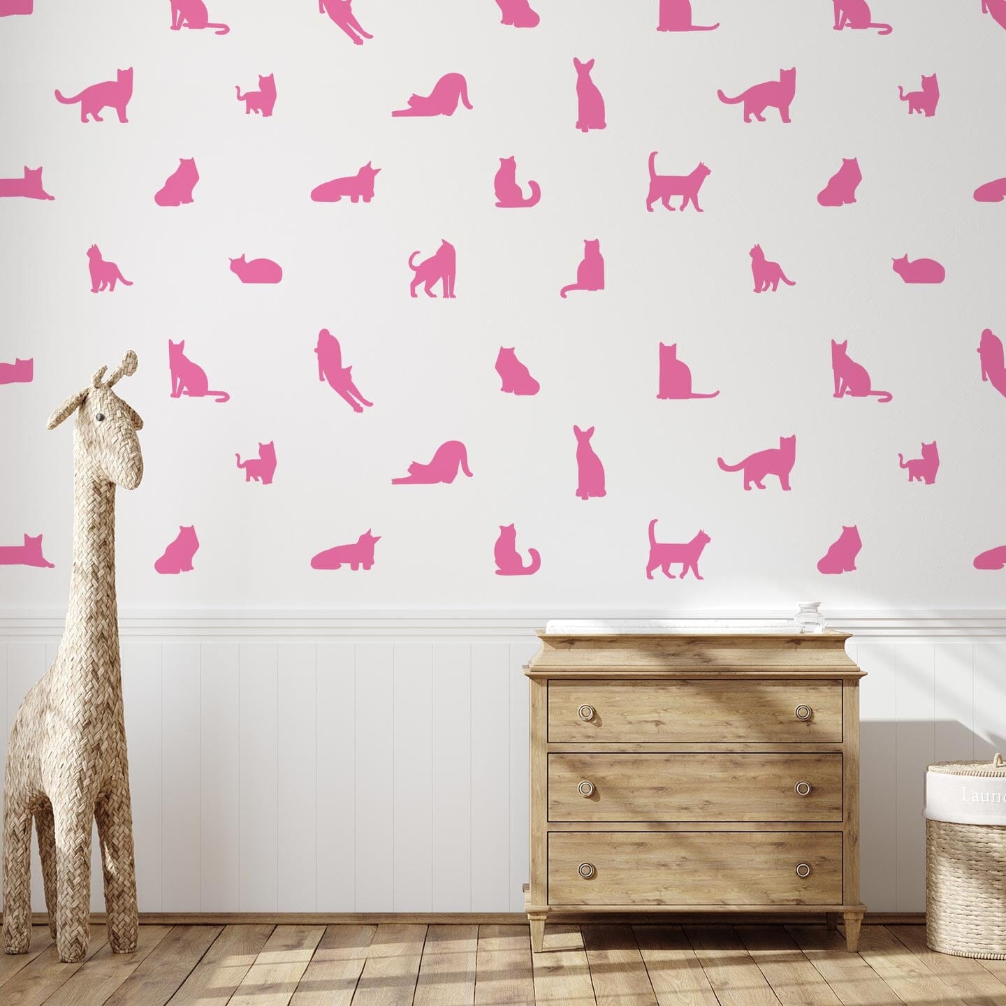 Cat Silhouette Wall Decals Decals Urbanwalls Pink 