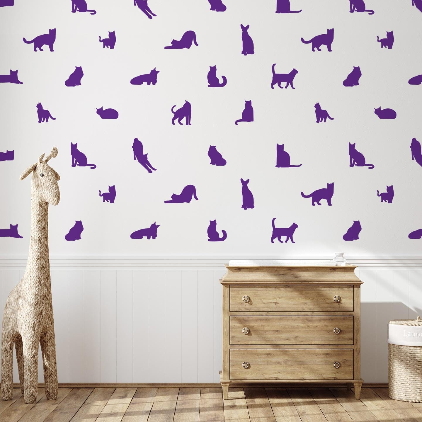 Cat Silhouette Wall Decals Decals Urbanwalls Purple 