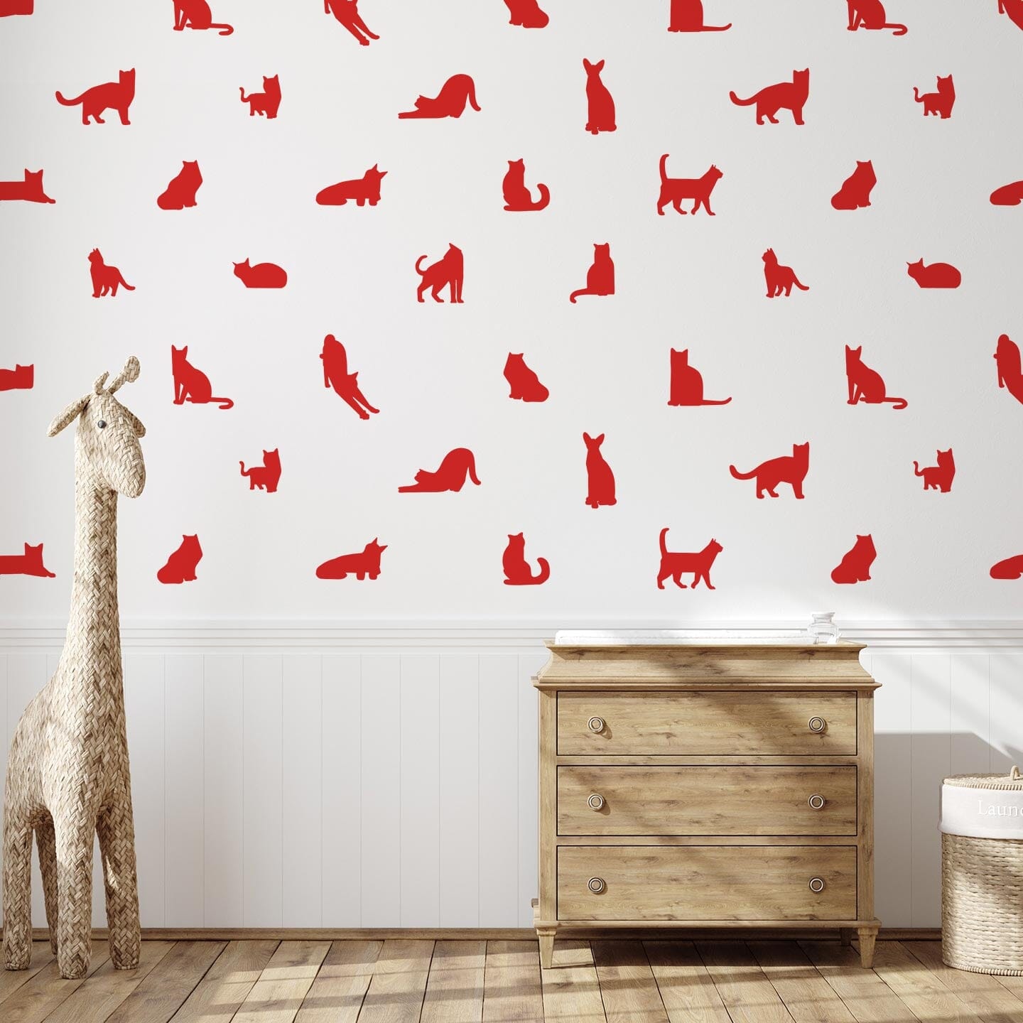 Cat Silhouette Wall Decals Decals Urbanwalls Red 
