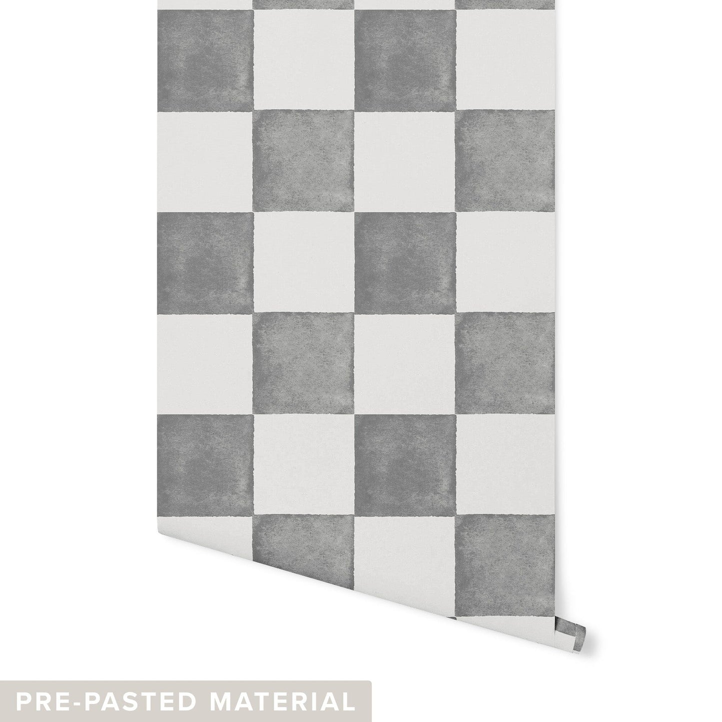 Checkered Wallpaper Wallpaper Urbanwalls Pre-pasted DOUBLE ROLL : 46" X 4 FEET Black and White