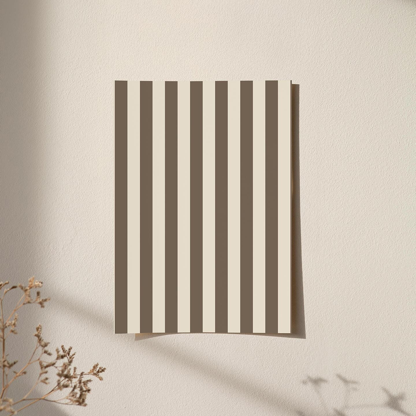 Classic Stripe Wallpaper Wallpaper Michelle Agnelo Peel & Stick Sample Coffee