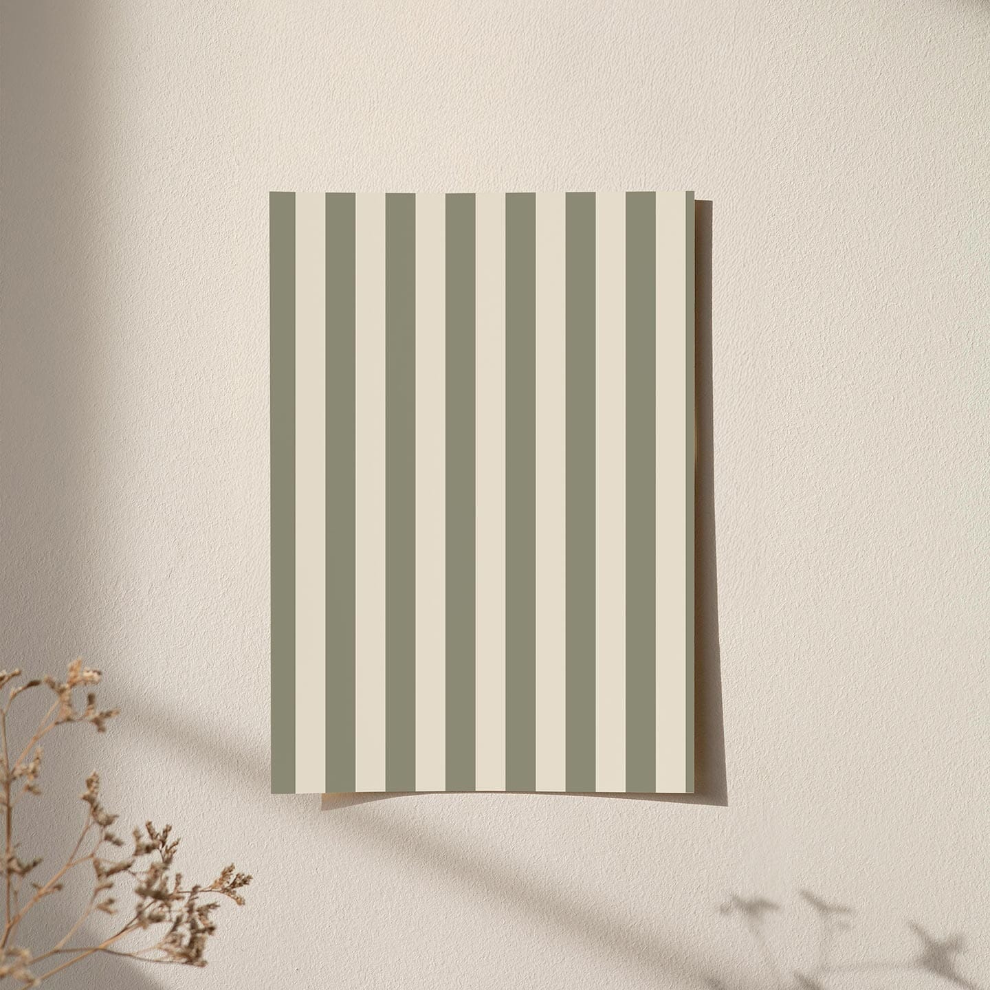 Classic Stripe Wallpaper Wallpaper Michelle Agnelo Peel & Stick Sample Moss