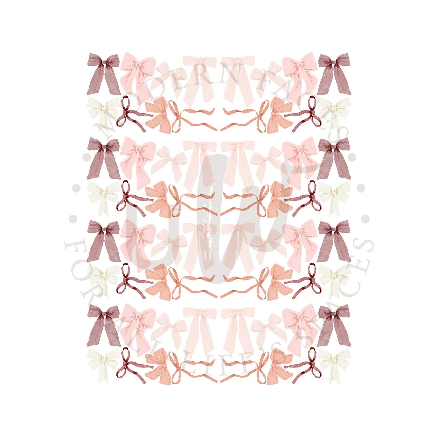 Coquette Bow Wall Decals Decals Urbanwalls Full Wall Pack Blush 