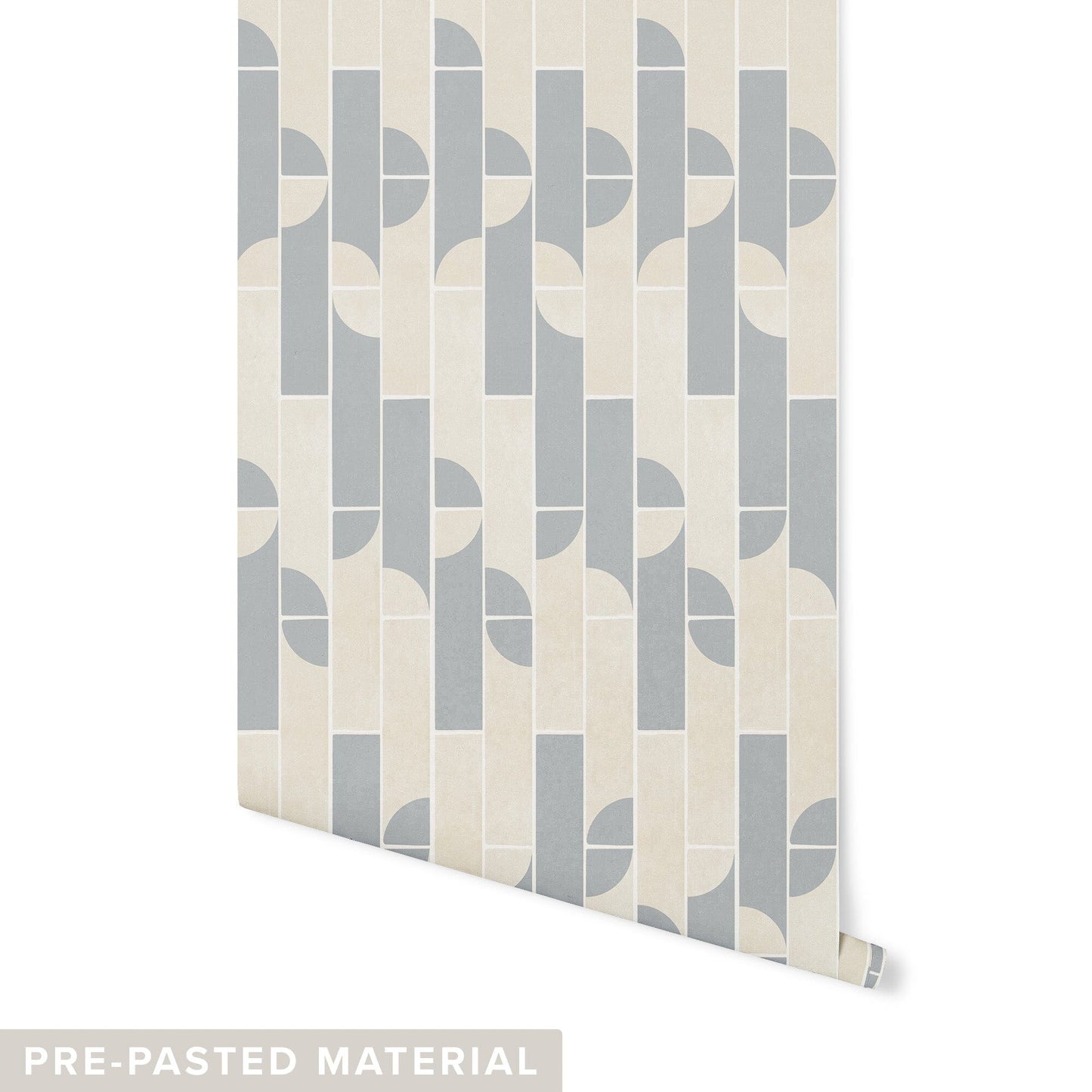 Curved Tile Wallpaper Wallpaper Urbanwalls Pre-pasted DOUBLE ROLL : 46" X 4 FEET Blue