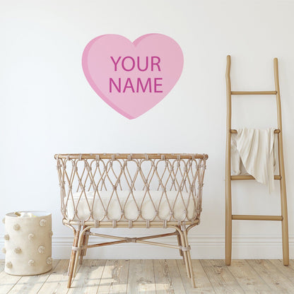 Custom Name Conversation Heart Wall Decal Decals Urbanwalls Standard Wall Full Order Pink
