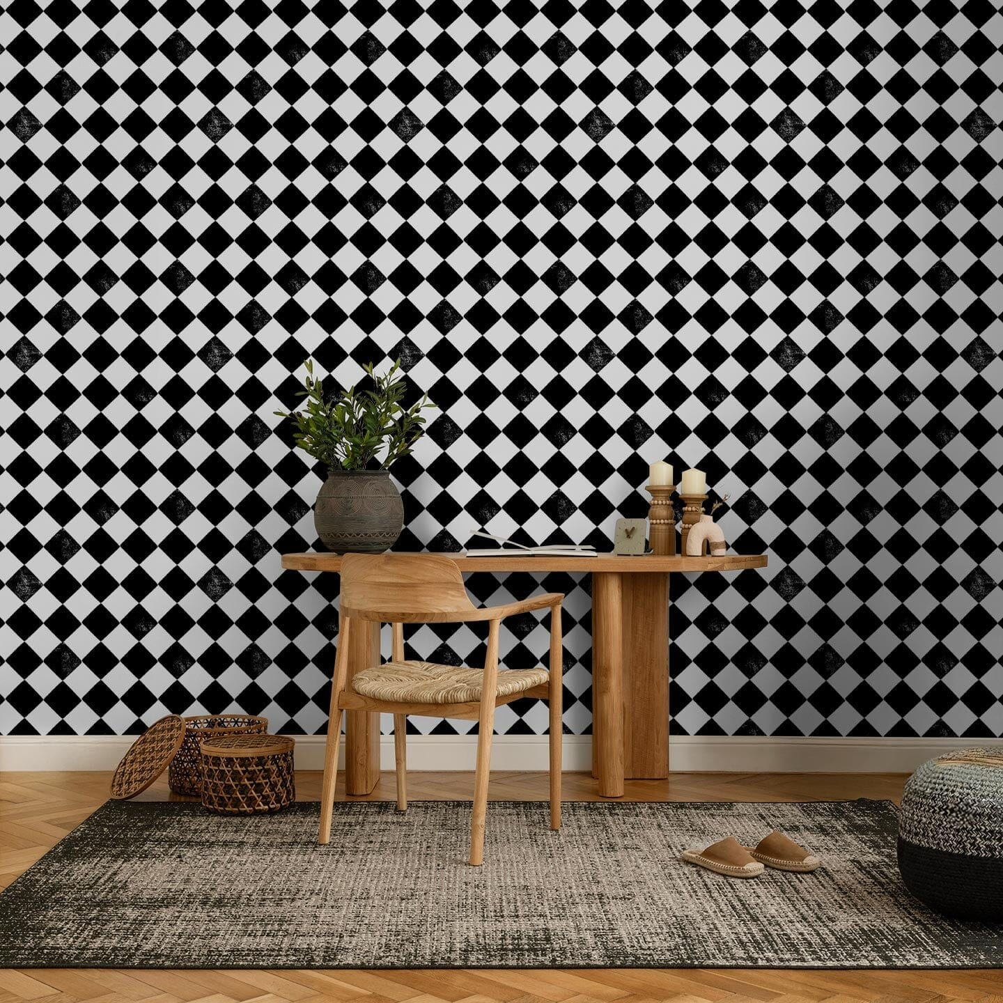 Diamond Check Wallpaper Wallpaper Ginger Hamilton 