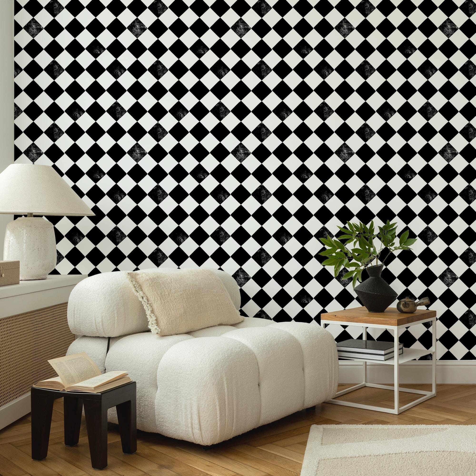 Diamond Check Wallpaper Wallpaper Ginger Hamilton 