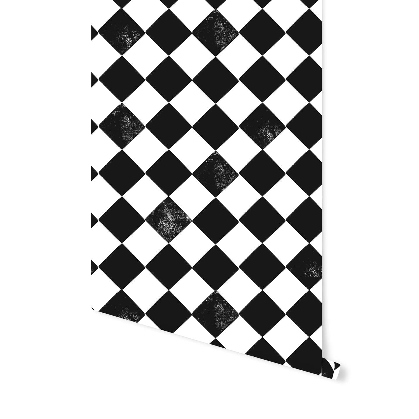 Diamond Check Wallpaper Wallpaper Ginger Hamilton Peel & Stick 4 FEET Black