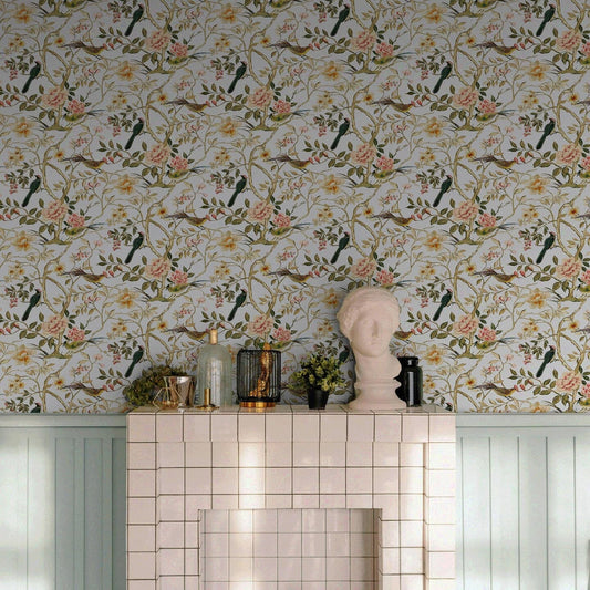 Flora Bird Wallpaper Wallpaper Urbanwalls 
