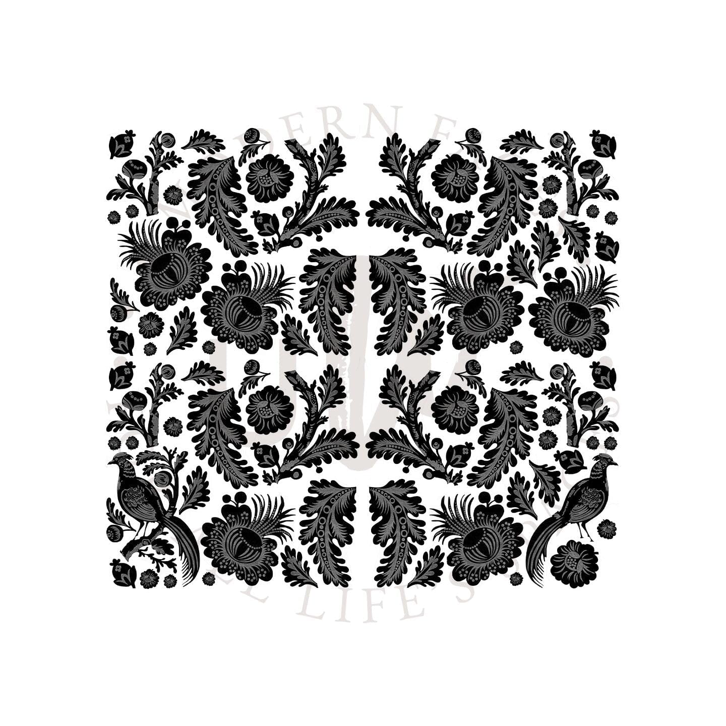 Folk Garden Wall Decals Decals Urbanwalls Standard Wall Full Order Black