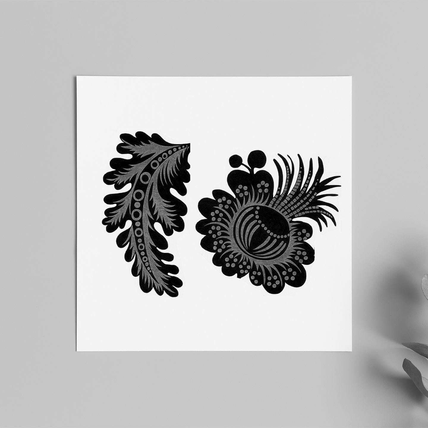 Folk Garden Wall Decals Decals Urbanwalls Standard Wall Sample Black