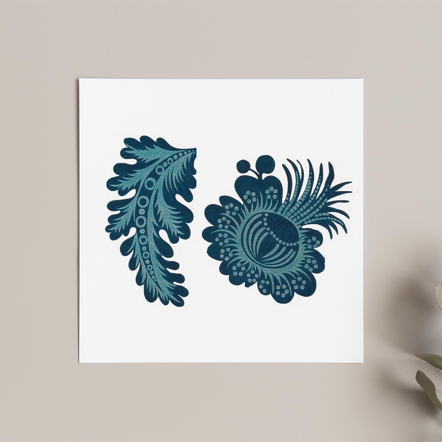 Folk Garden Wall Decals Decals Urbanwalls Standard Wall Sample Indigo