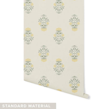 Forest Bouquet Wallpaper Wallpaper Mia Parres Standard Wall Mineral Yellow DOUBLE ROLL : 46" X 4 FEET
