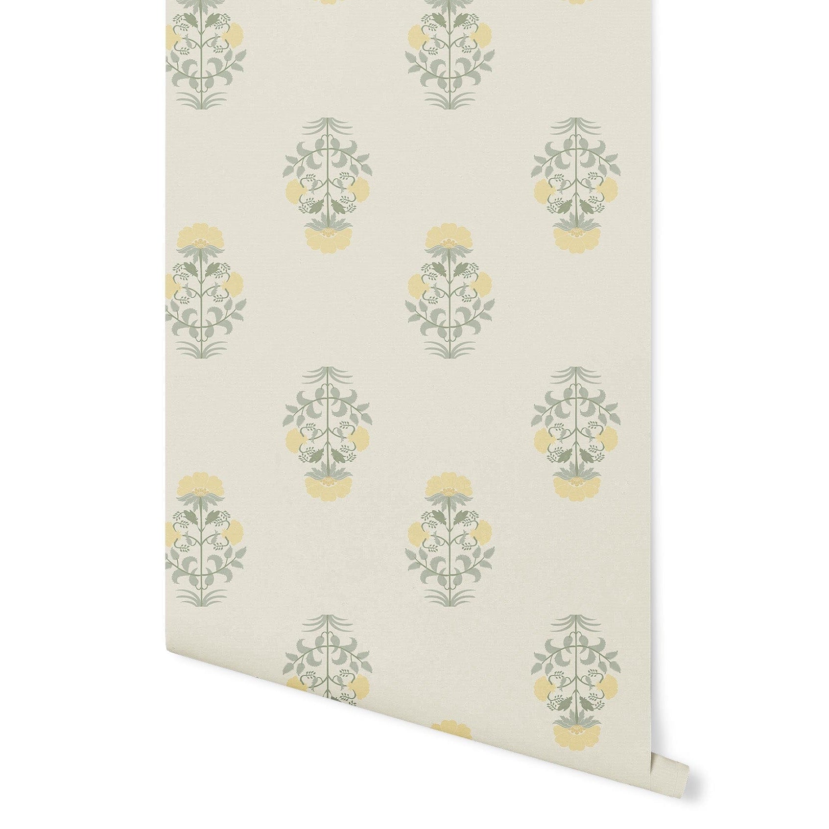 Forest Bouquet Wallpaper Wallpaper Mia Parres Standard Wall Mineral Yellow DOUBLE ROLL : 46" X 4 FEET