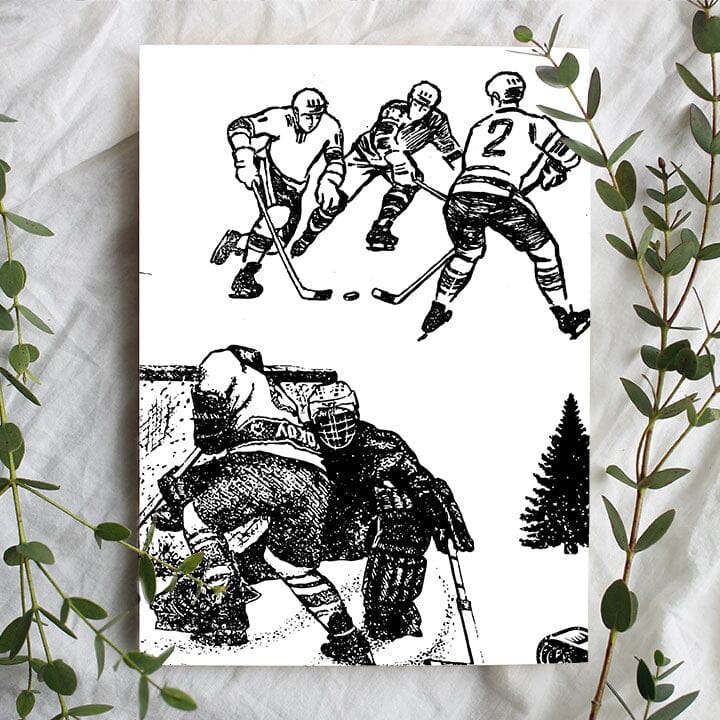 Hockey Wallpaper Wallpaper Anna Christian Peel & Stick Sample Black and White