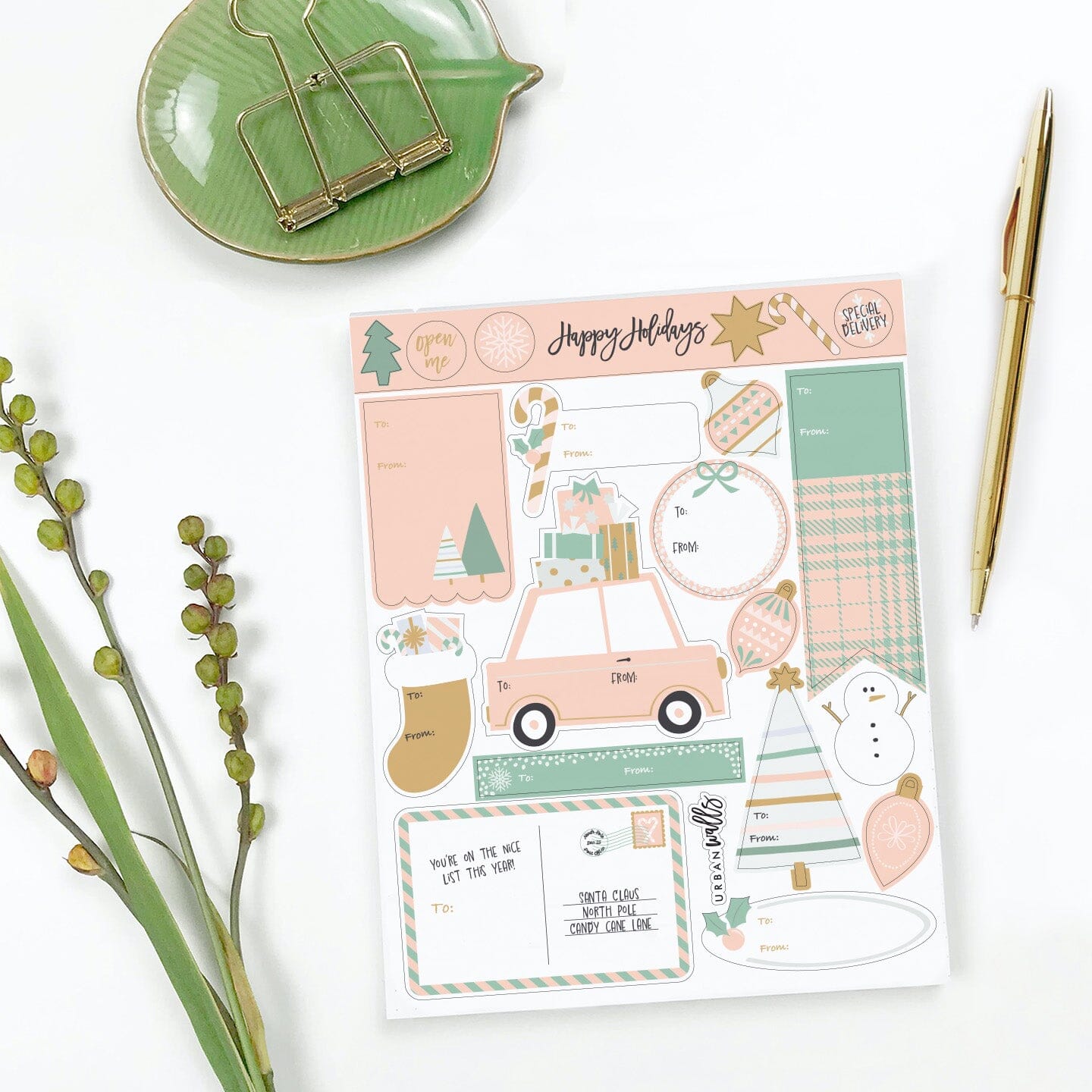 Holiday Gift Tags Decals Urbanwalls 