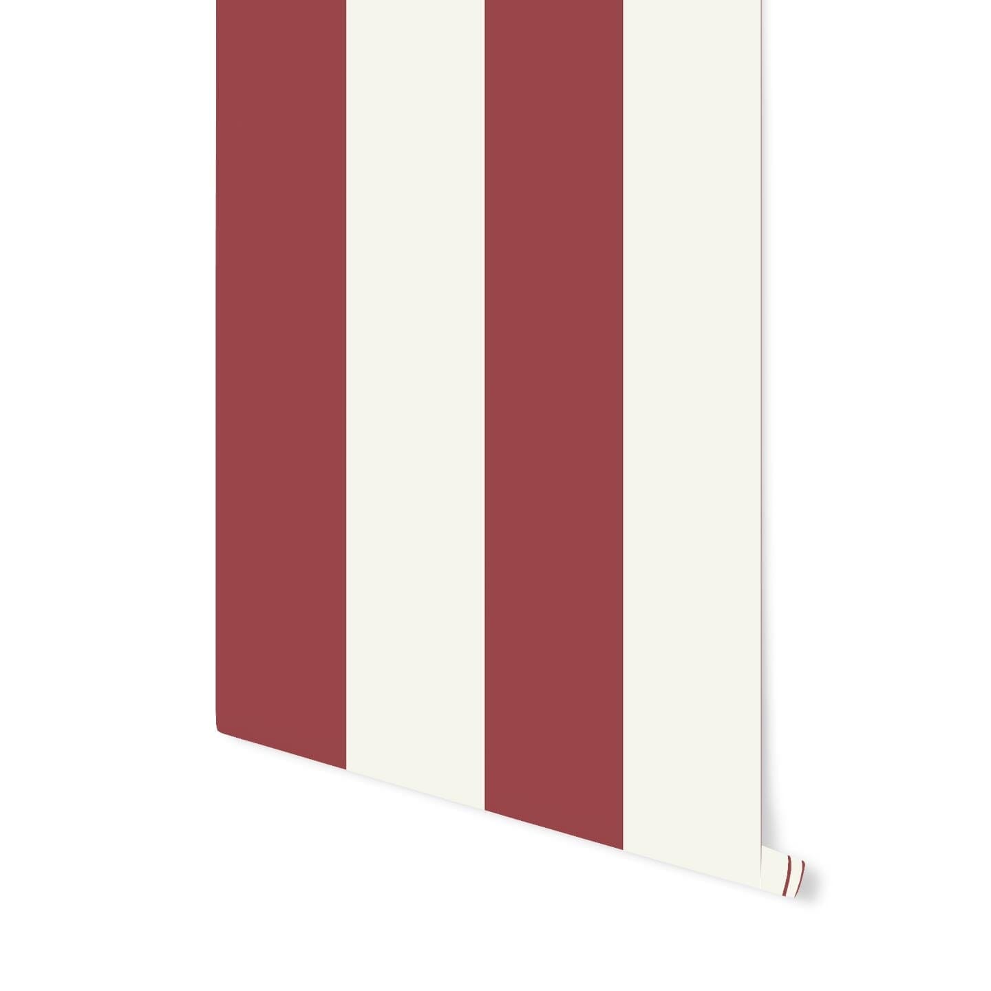 Large Stripe Wallpaper Wallpaper Monika Hibbs Peel & Stick 4 FEET Raspberry