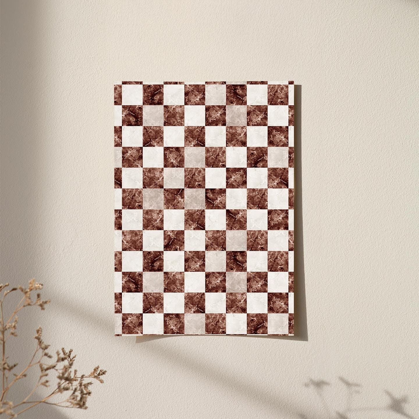 Micro Checker Wallpaper Wallpaper Michelle Agnelo Peel & Stick Sample Pomegranate