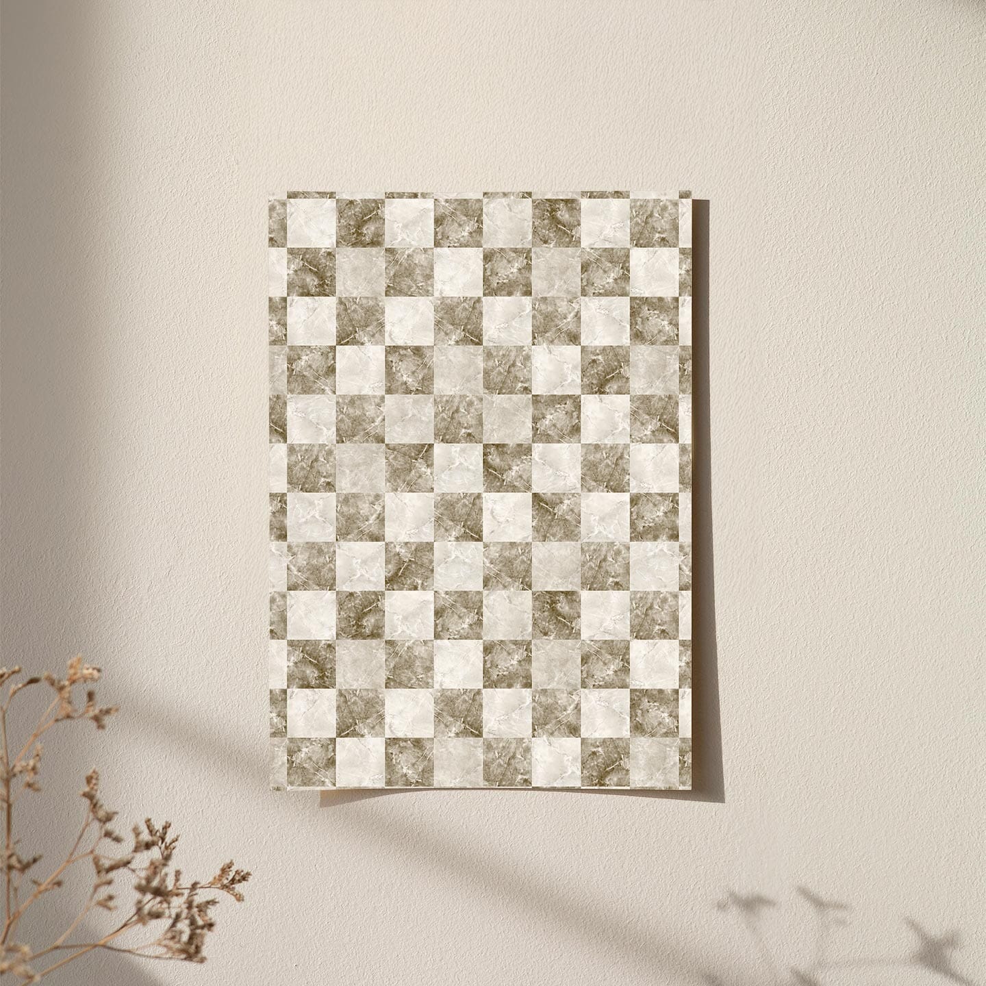 Micro Checker Wallpaper Wallpaper Michelle Agnelo Peel & Stick Sample Stone