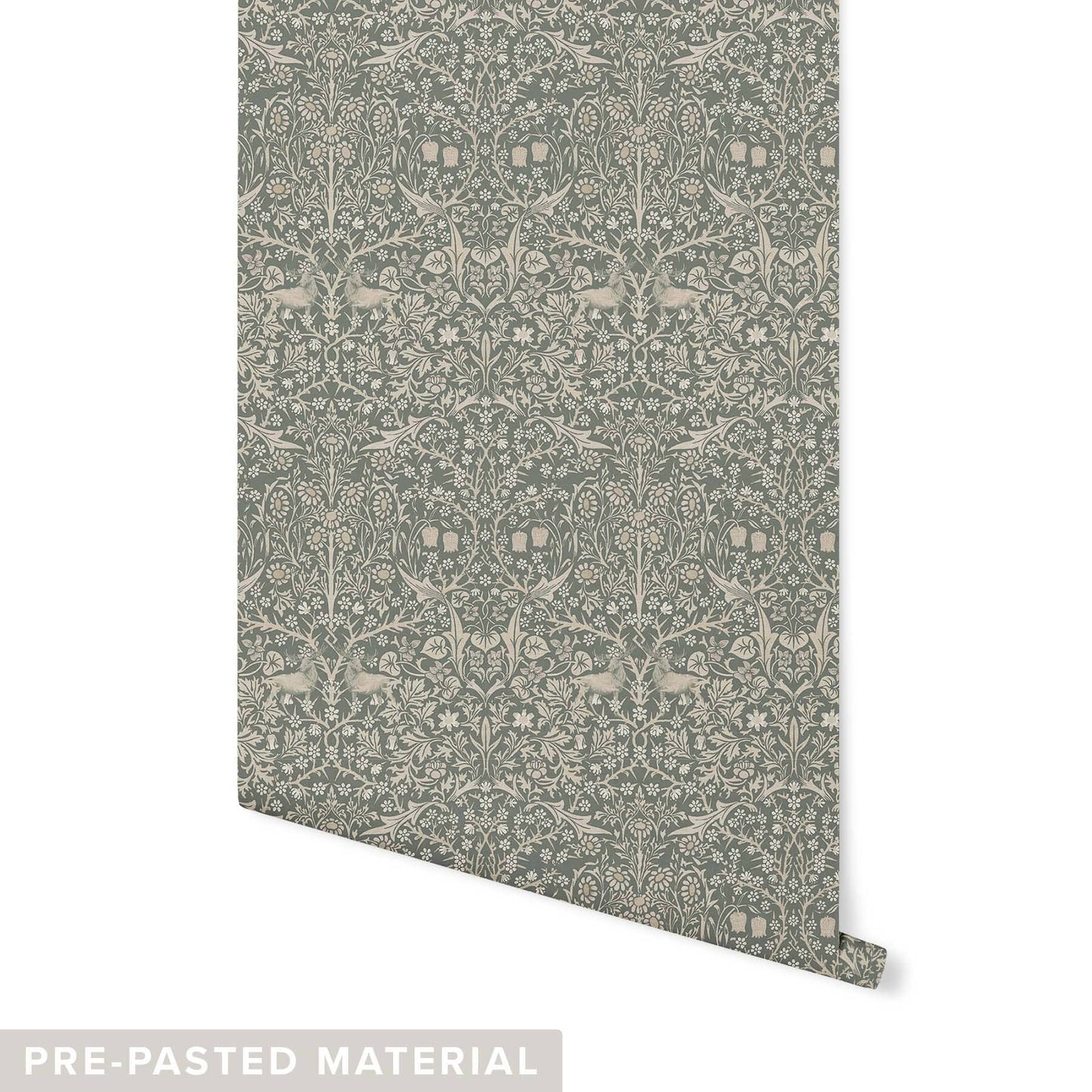 Northern Expedition Wallpaper Wallpaper Mia Parres Pre-pasted Mineral Green DOUBLE ROLL : 46" X 4 FEET