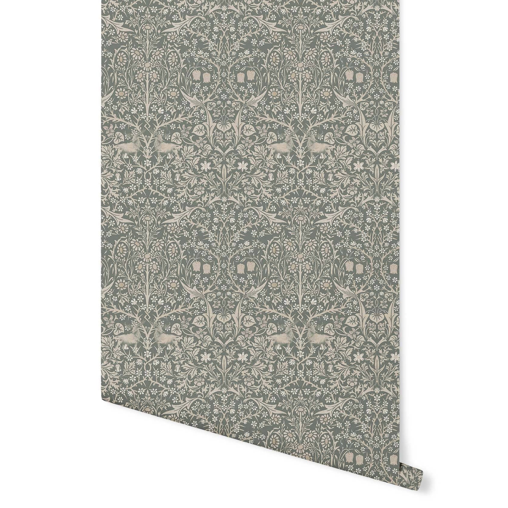 Northern Expedition Wallpaper Wallpaper Mia Parres Standard Wall Mineral Green DOUBLE ROLL : 46" X 4 FEET