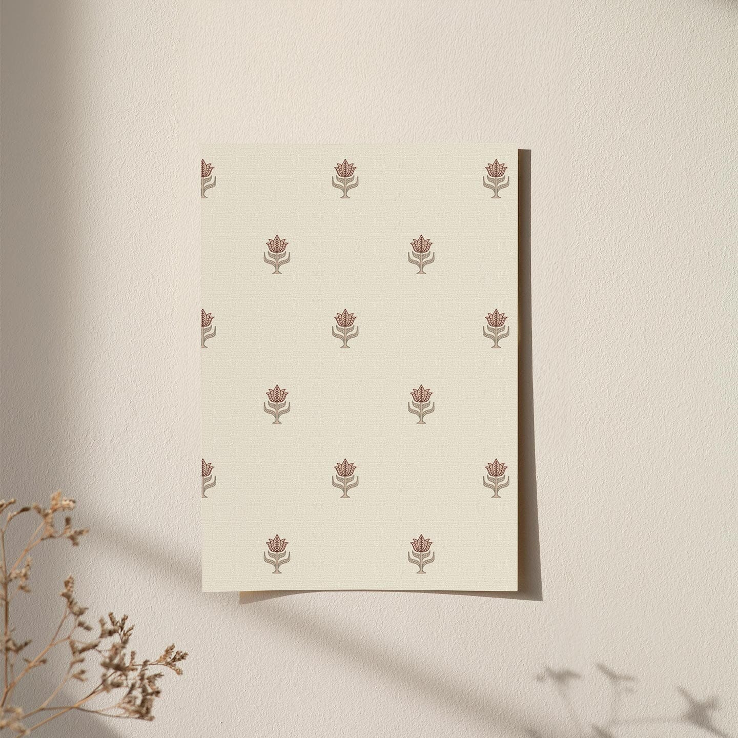 Organic Mini Bloom Wallpaper Wallpaper Michelle Agnelo Peel & Stick Sample Apricot
