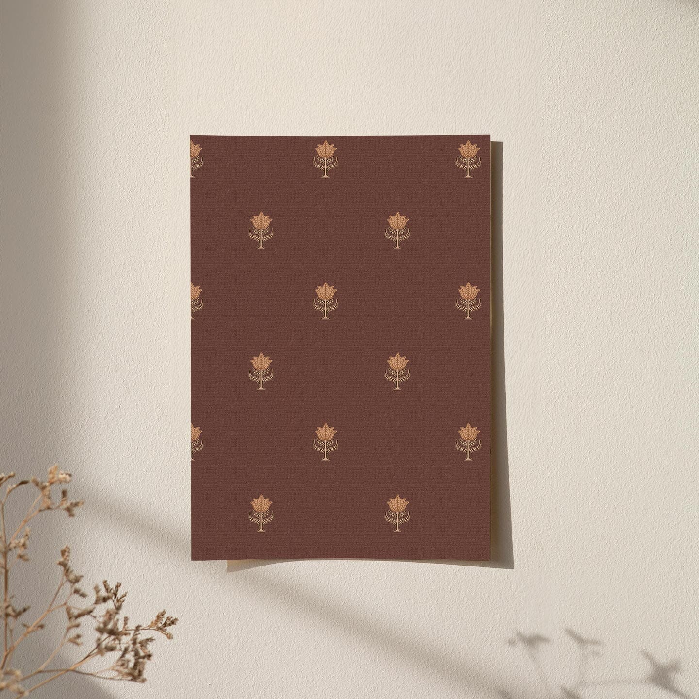 Organic Mini Bloom Wallpaper Wallpaper Michelle Agnelo Peel & Stick Sample Pomegranate