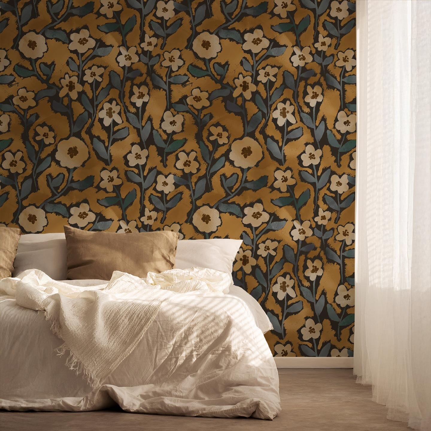 Painterly Floral Wallpaper Wallpaper Coley Arnold 