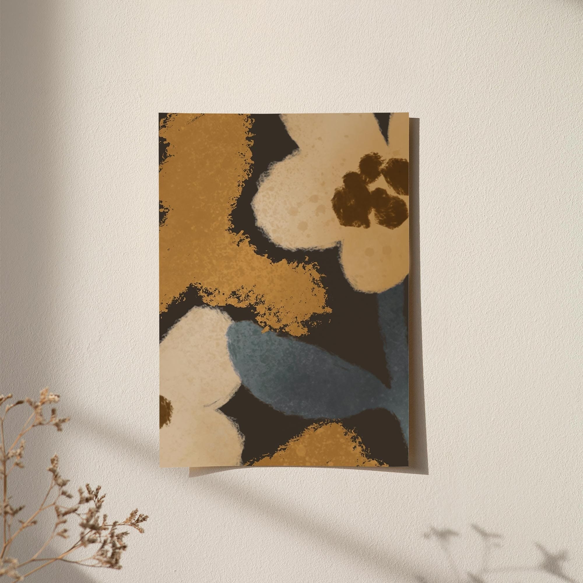 Painterly Floral Wallpaper Wallpaper Coley Arnold Peel & Stick Sample Ochre