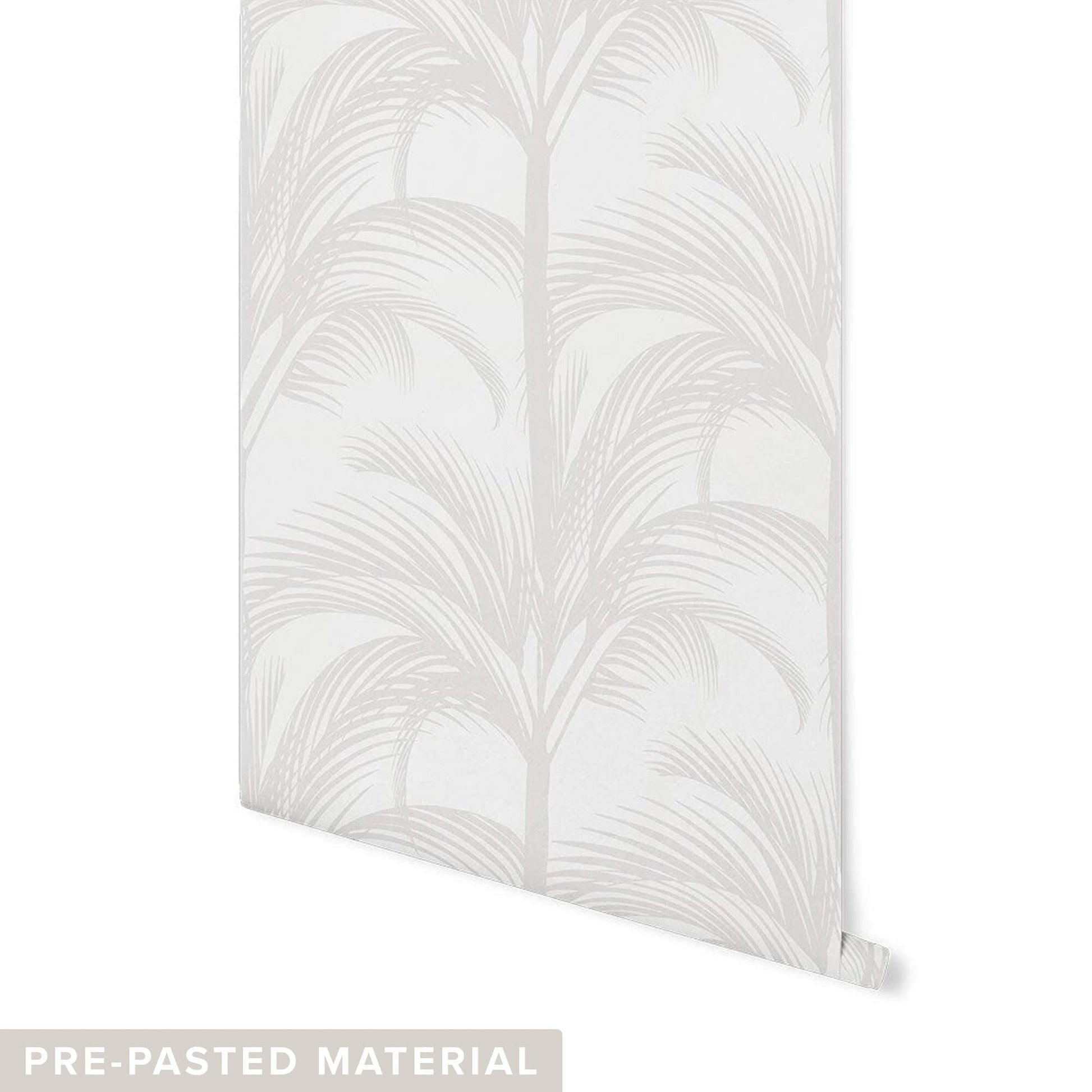 Palm Tree Pattern Wallpaper Wallpaper Urbanwalls Pre-pasted DOUBLE ROLL : 46" X 4 FEET Grey