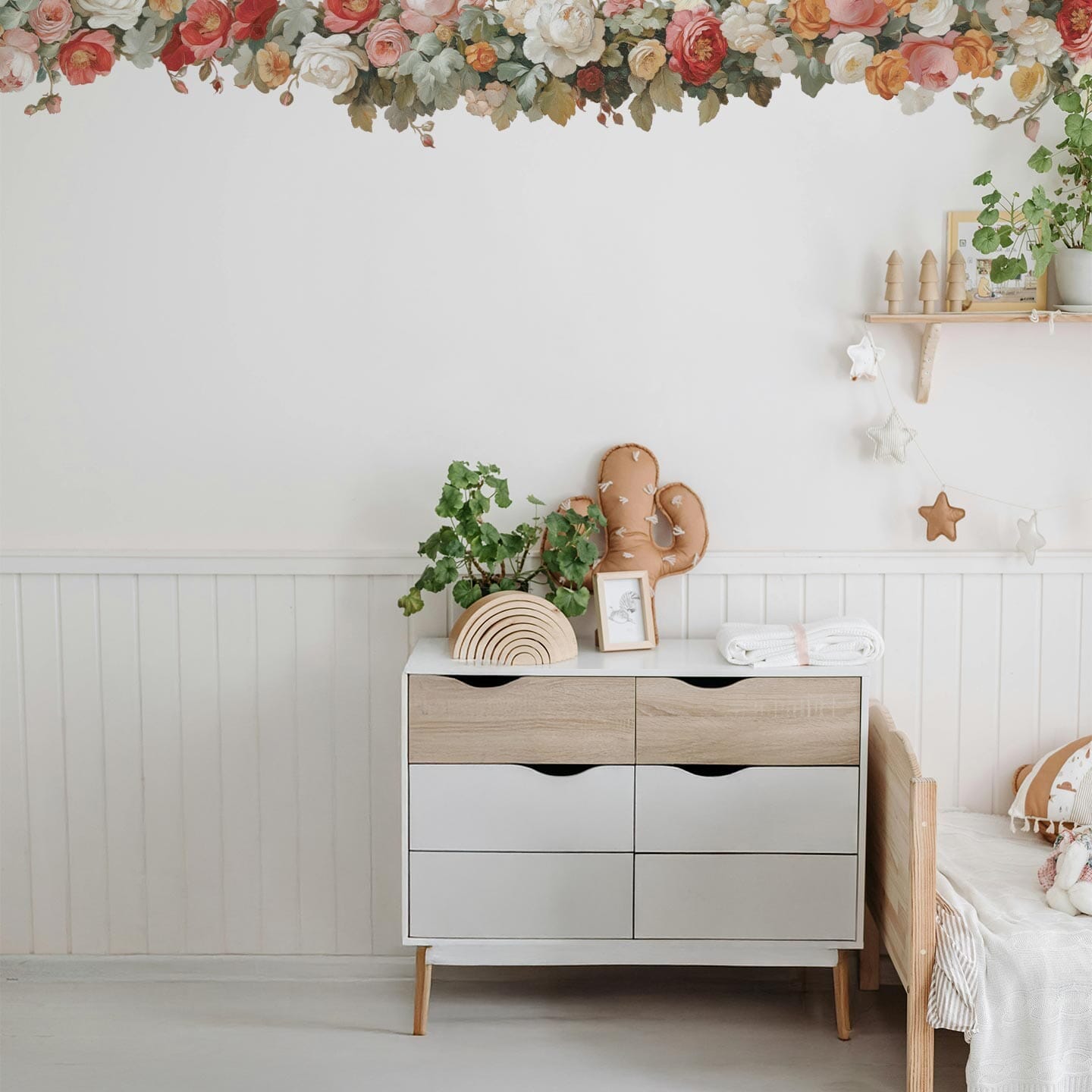 Pastel Floral Garland Wall Decals Decals Urbanwalls Full Room | 12 decals | Best for full walls and fuller coverage | | Best Value Pastel 
