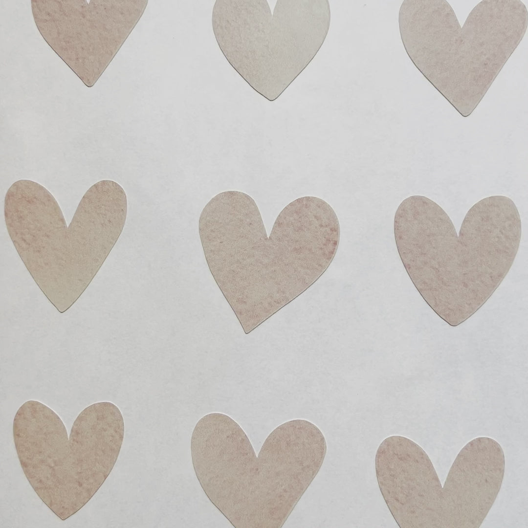 Load video: Mini Watercolor Hearts Wall Decals