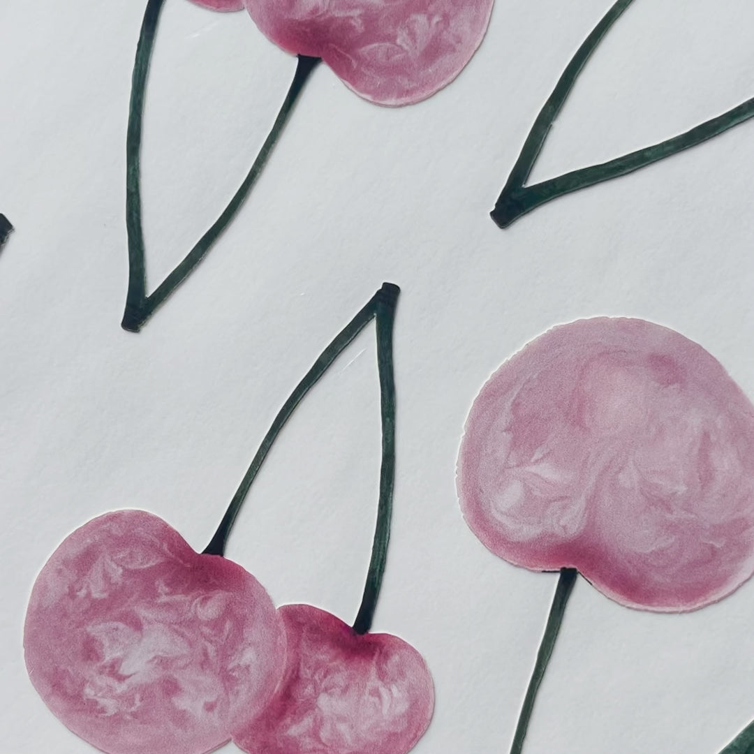 Load video: Watercolor Cherries Wall Decals