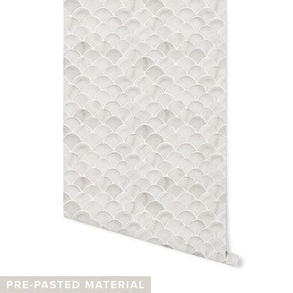 Scalloped Stucco Wallpaper Wallpaper Urbanwalls Pre-pasted DOUBLE ROLL : 46" X 4 FEET Grey