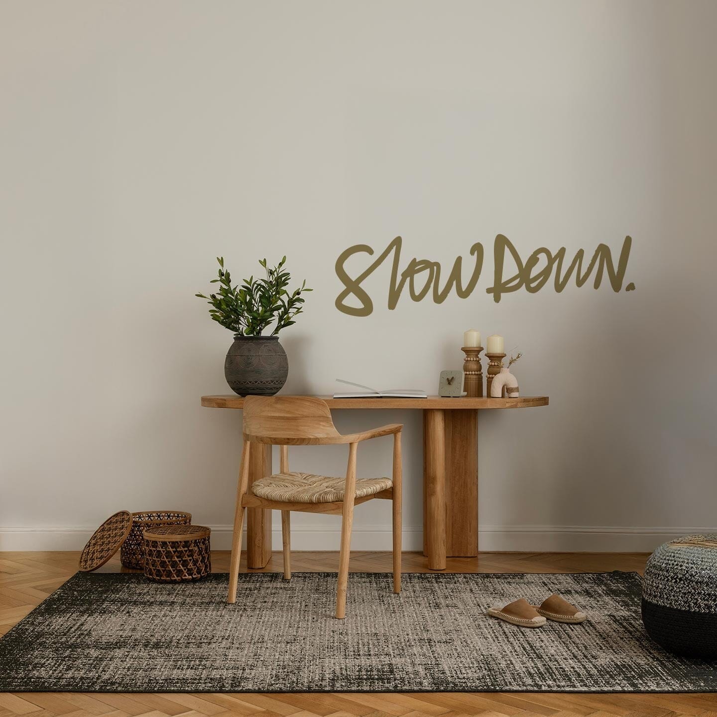 Slow Down Wall Decal Decals Ginger Hamilton Gold (Metallic) 