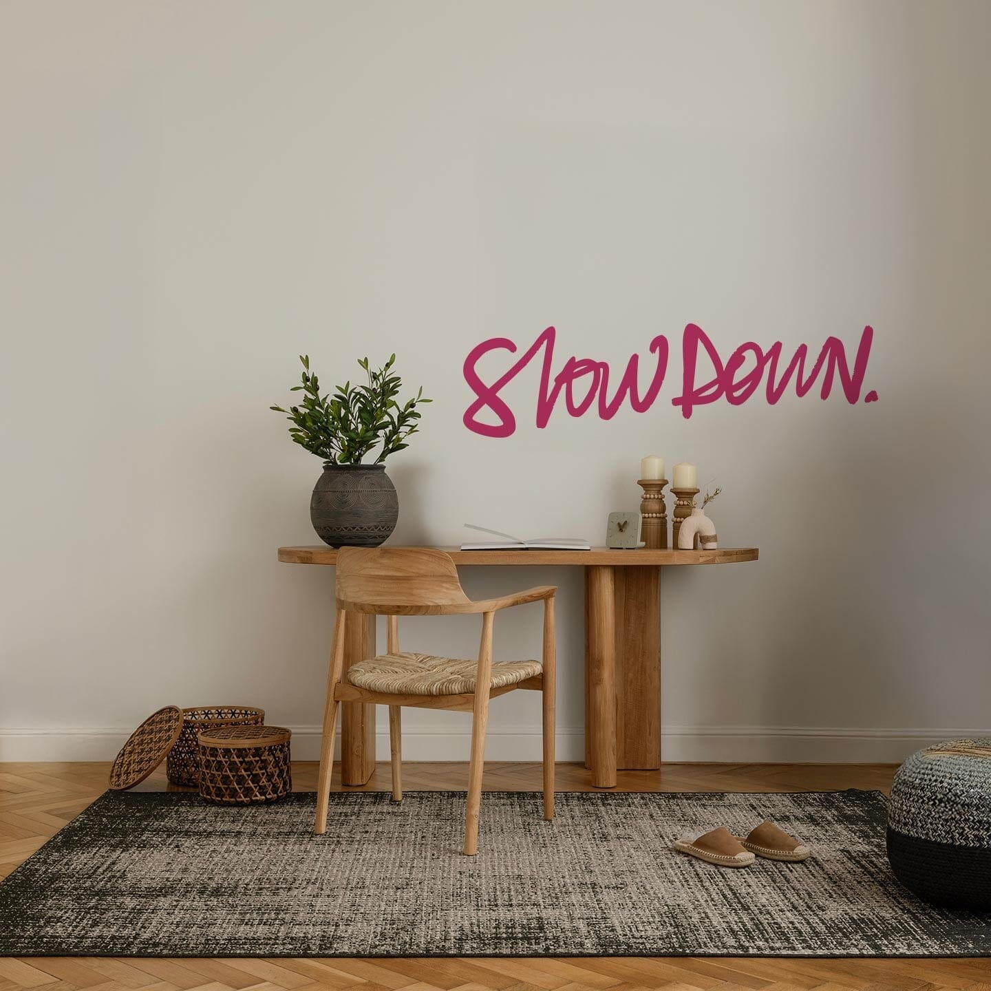 Slow Down Wall Decal Decals Ginger Hamilton Hot Pink 