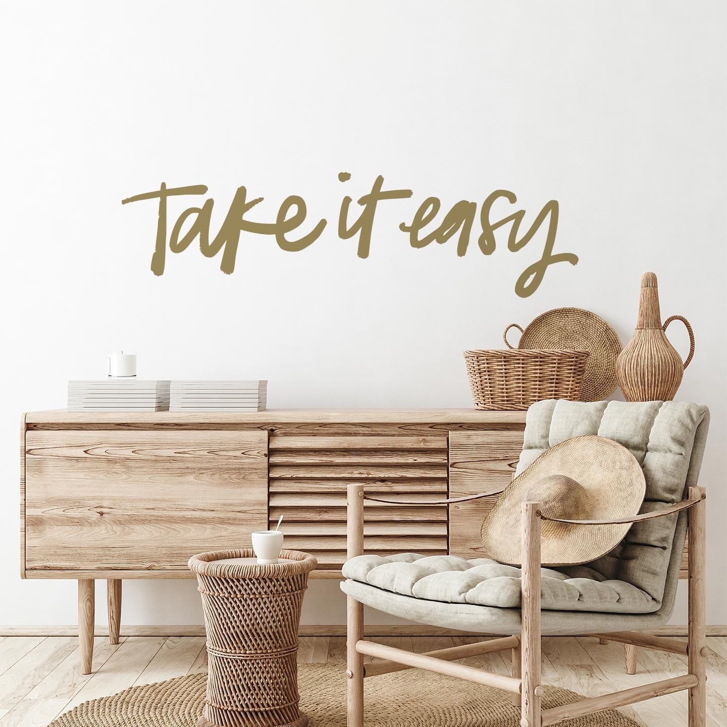 Take It Easy Wall Decal Decals Ginger Hamilton Gold (Metallic) 