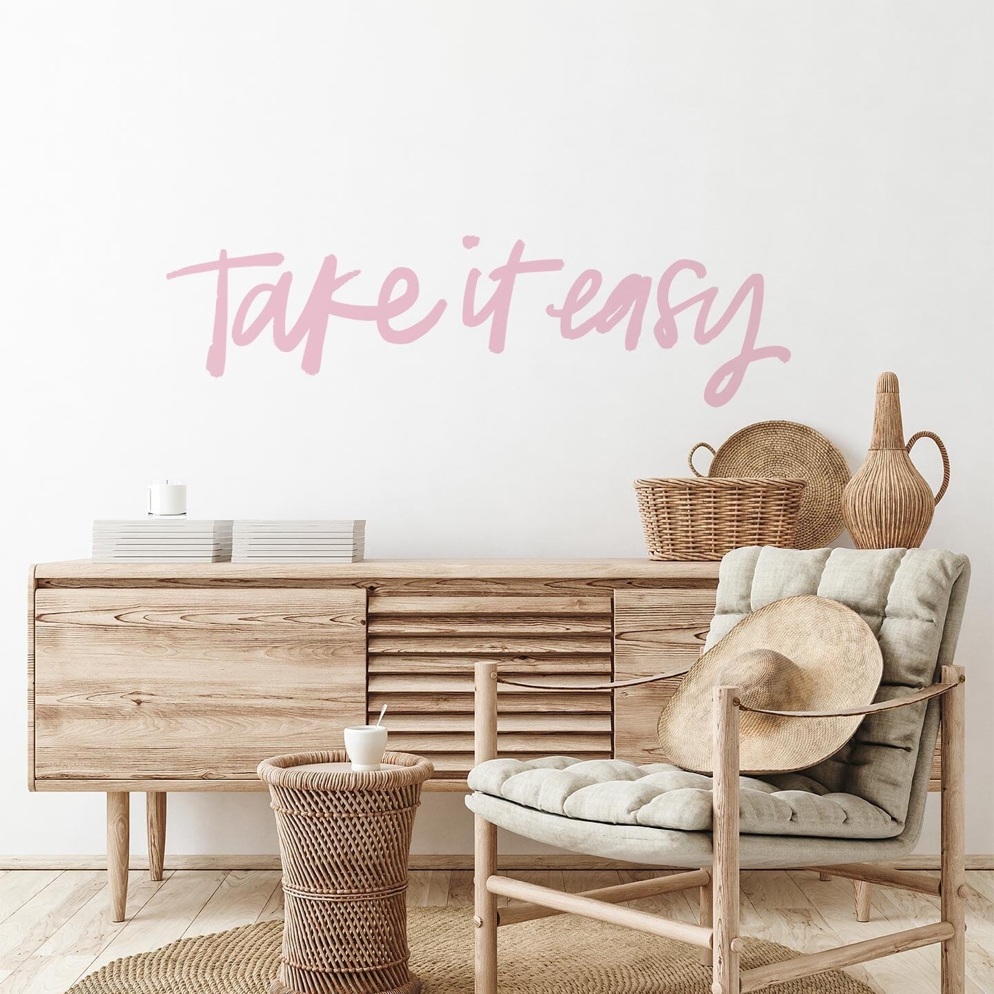Take It Easy Wall Decal Decals Ginger Hamilton Soft Pink 