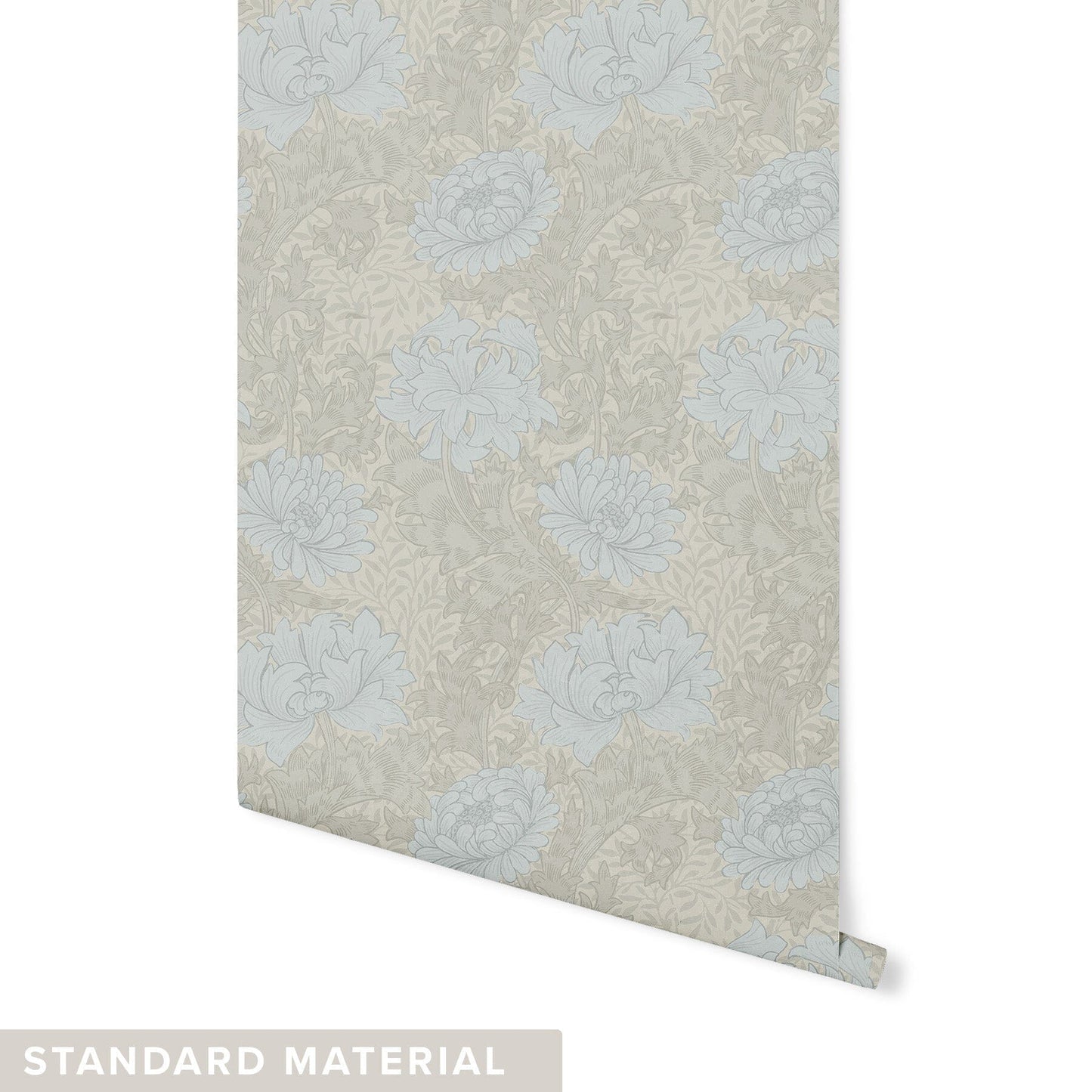 Water Lily Wallpaper Wallpaper Mia Parres Standard Wall Mineral Blue DOUBLE ROLL : 46" X 4 FEET