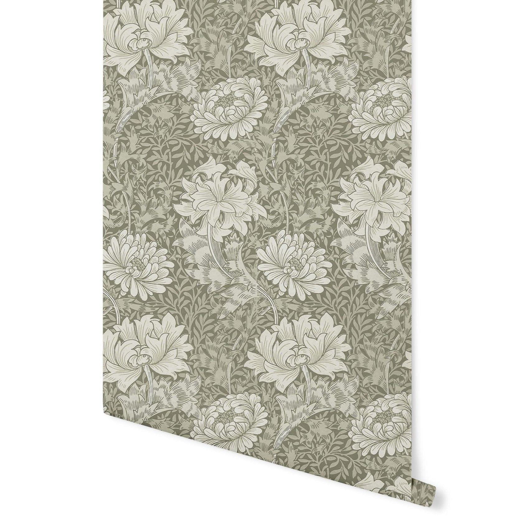 Water Lily Wallpaper Wallpaper Mia Parres Standard Wall Moss DOUBLE ROLL : 46" X 4 FEET