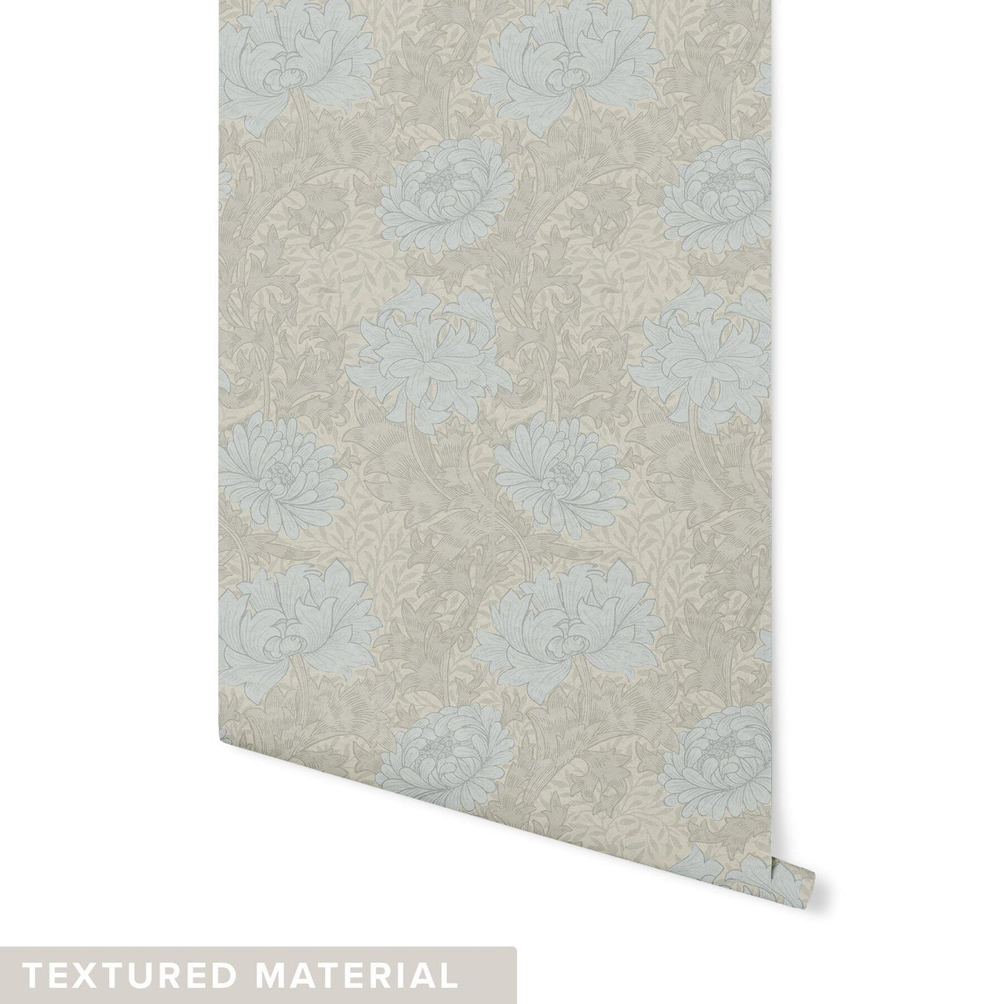 Water Lily Wallpaper Wallpaper Mia Parres Textured Wall Mineral Blue DOUBLE ROLL : 42" X 4 FEET