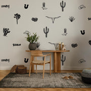 Western Desert Wall Decals Decals Ginger Hamilton Standard Wall Full Order Black