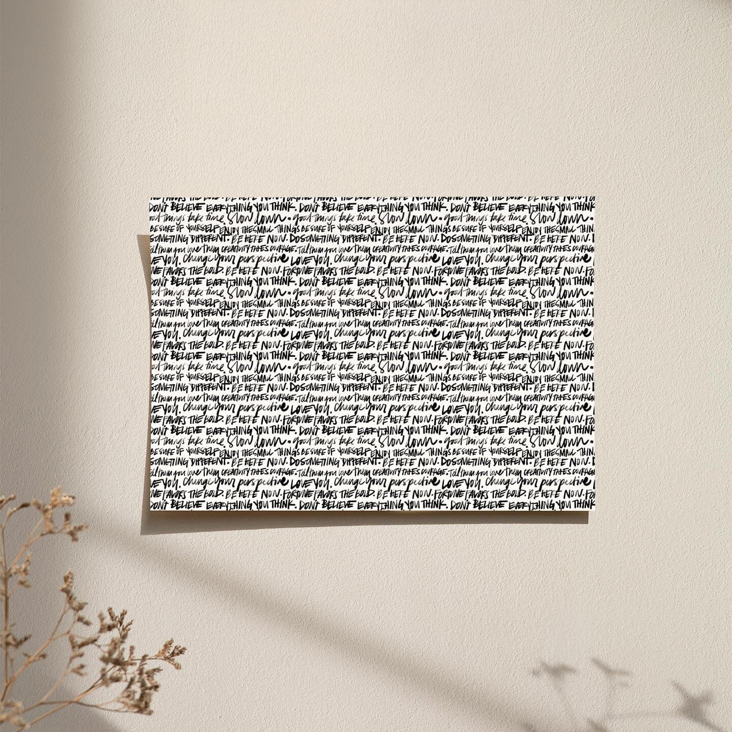 Written Word Wall Mural Murals Ginger Hamilton Peel & Stick Sample Black