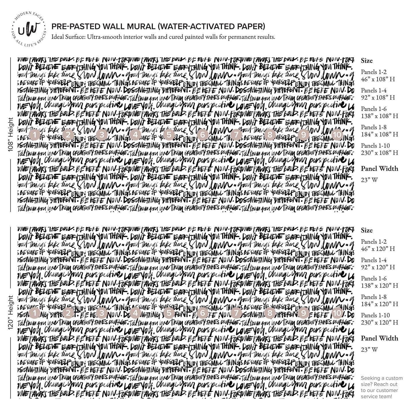 Written Word Wall Mural Murals Ginger Hamilton Traditional Pre-pasted 46" X 108" Black