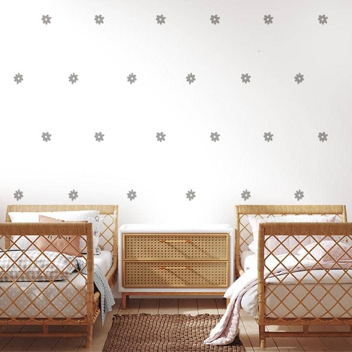 3 Inch Whimsy Daisy Wall Decals Decals Urbanwalls Warm Grey 