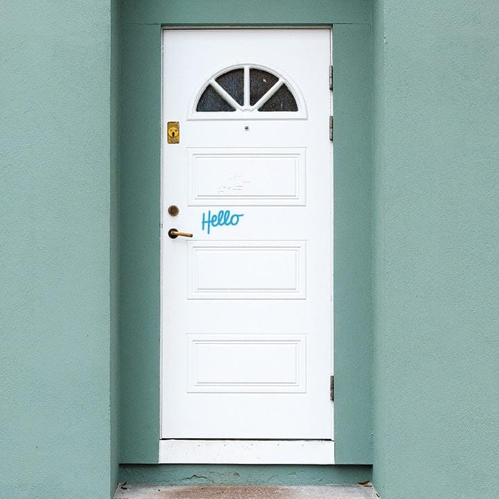 A Little Hello Door Decal Decals Urbanwalls Blue 