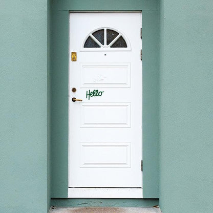 A Little Hello Door Decal Decals Urbanwalls Dark Green 