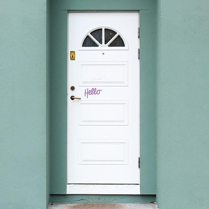 A Little Hello Door Decal Decals Urbanwalls Lilac 