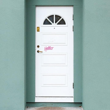 A Little Hello Door Decal Decals Urbanwalls Pink 